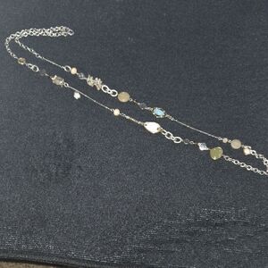 LOFT Silver and Gold Multi-Charm Necklace